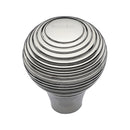 Heritage Brass Cabinet Knob Reeded Design 32mm Polished Nickel - V974 32-PNF - Choice Handles