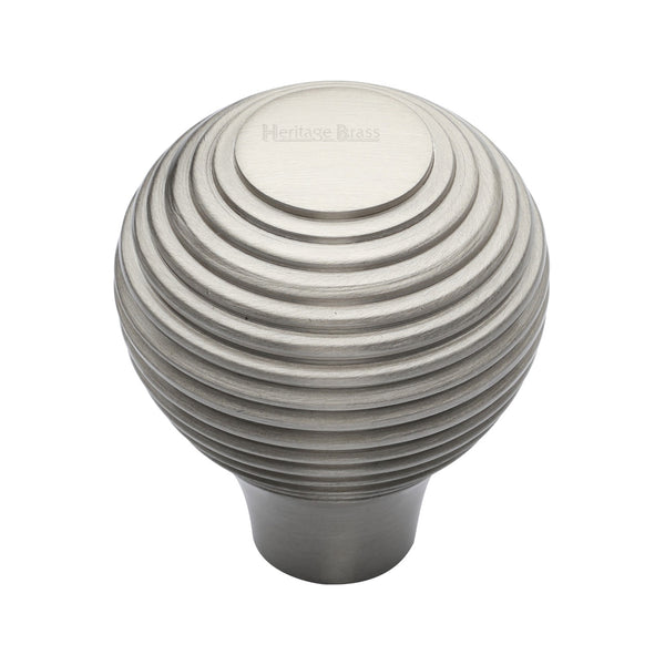 Heritage Brass Cabinet Knob Reeded Design 32mm Satin Nickel finish - V974 32-SN - Choice Handles