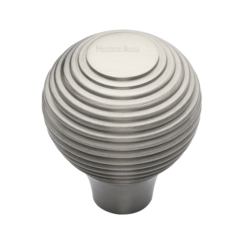 Heritage Brass Cabinet Knob Reeded Design 32mm Satin Nickel finish - V974 32-SN - Choice Handles