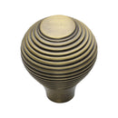 Heritage Brass Cabinet Knob Reeded Design 38mm Antique Brass finish - V974 38-AT - Choice Handles