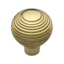 Heritage Brass Cabinet Knob Reeded Design 38mm Polished Brass finish - V974 38-PB - Choice Handles