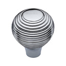 Heritage Brass Cabinet Knob Reeded Design 38mm Polished Chrome finish - V974 38-PC - Choice Handles