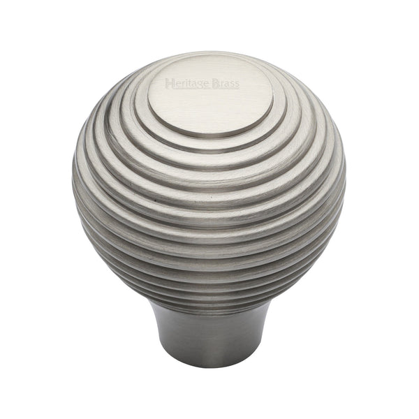 Heritage Brass Cabinet Knob Reeded Design 38mm Satin Nickel finish - V974 38-SN - Choice Handles