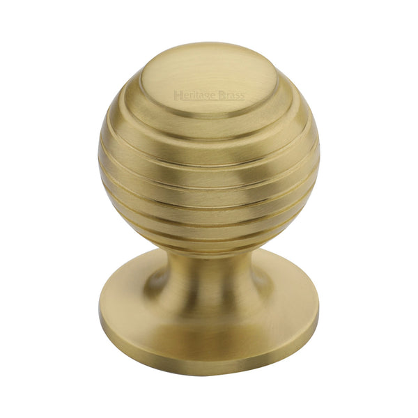 Heritage Brass Cabinet Knob Beehive Design 32mm Satin Brass finish - V976 32-SB - Choice Handles