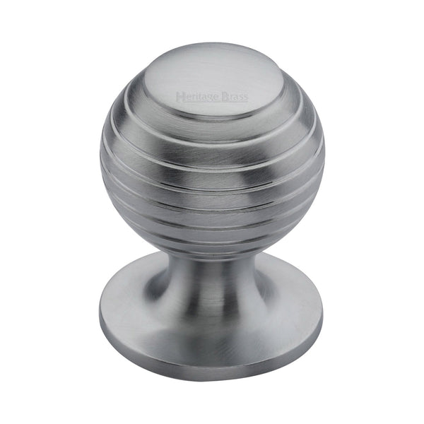 Heritage Brass Cabinet Knob Beehive Design 32mm Satin Chrome finish - V976 32-SC - Choice Handles