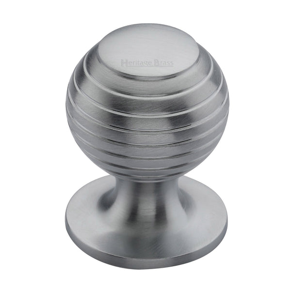 Heritage Brass Cabinet Knob Beehive Design 38mm Satin Chrome finish - V976 38-SC - Choice Handles