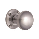 Heritage Brass Mortice Knob on Rose Victoria Design Satin Chrome finish - V980-SC - Choice Handles
