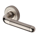 Heritage Brass Door Handle Lever Latch on Round Rose Vienna Design Mercury finish - VIE1920-MC - Choice Handles