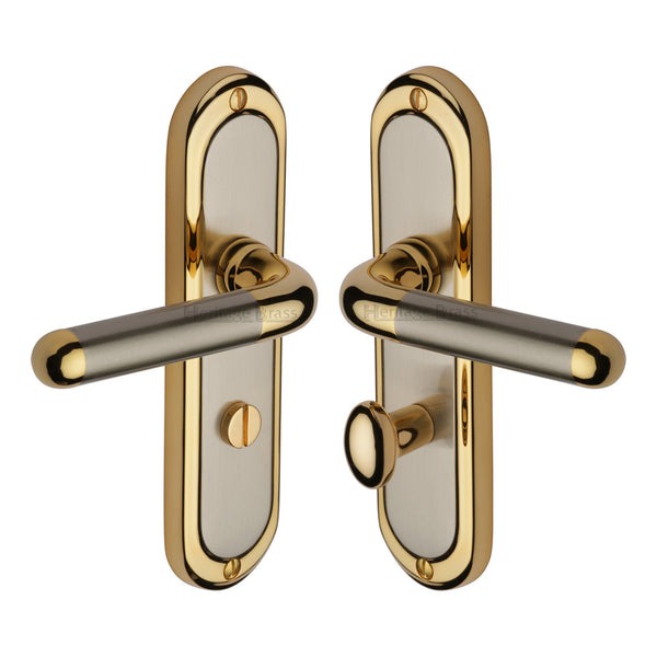 Heritage Brass Door Handle for Bathroom Vienna Design Jupiter finish - VIE3330-JP - Choice Handles