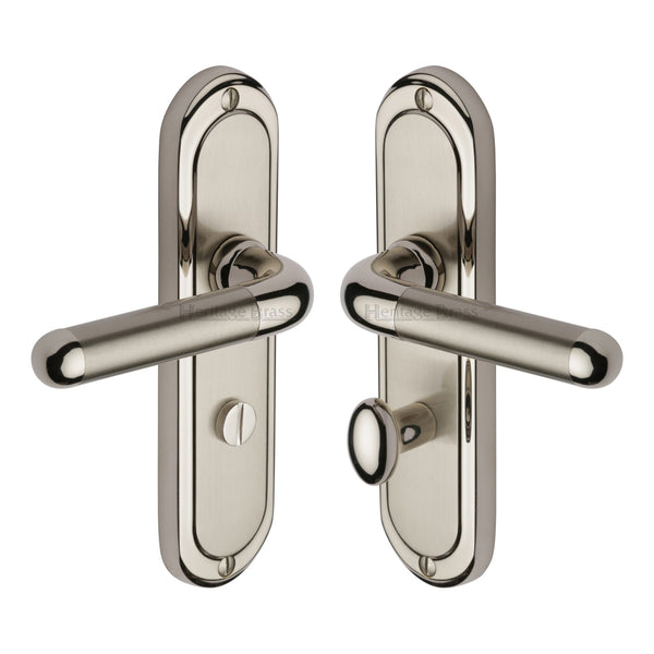 Heritage Brass Door Handle for Bathroom Vienna Design Mercury finish - VIE3330-MC - Choice Handles