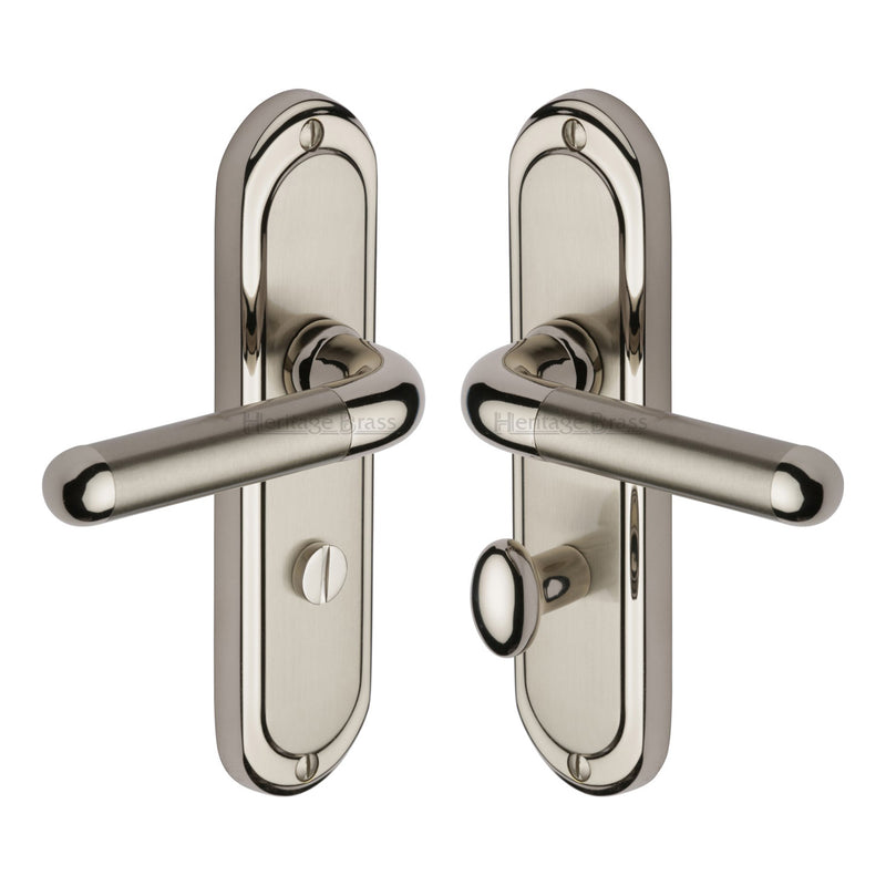 Heritage Brass Door Handle for Bathroom Vienna Design Mercury finish - VIE3330-MC - Choice Handles