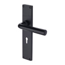 Heritage Brass Octave Lever Lock Door Handle on 200mm Plate Matt Black finish - VT5900-BKMT - Choice Handles