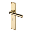 Heritage Brass Octave Lever Lock Door Handle on 200mm Plate Polished Brass finish - VT5900-PB - Choice Handles