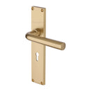 Heritage Brass Octave Lever Lock Door Handle on 200mm Plate Satin Brass finish - VT5900-SB - Choice Handles