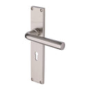 Heritage Brass Octave Lever Lock Door Handle on 200mm Plate Satin Nickel finish - VT5900-SN - Choice Handles