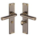 Heritage Brass Octave Bathroom Set Door Handle on 200mm Plate Antique Brass finish - VT5930-AT - Choice Handles