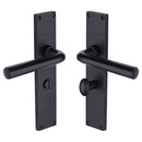 Heritage Brass Octave Bathroom Set Door Handle on 200mm Plate Matt Black finish - VT5930-BKMT - Choice Handles