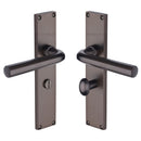 Heritage Brass Octave Bathroom Set Door Handle on 200mm Plate Matt Bronze finish - VT5930-MB - Choice Handles