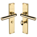 Heritage Brass Octave Bathroom Set Door Handle on 200mm Plate Polished Brass finish - VT5930-PB - Choice Handles