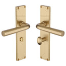 Heritage Brass Octave Bathroom Set Door Handle on 200mm Plate Satin Brass finish - VT5930-SB - Choice Handles