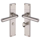 Heritage Brass Octave Bathroom Set Door Handle on 200mm Plate Satin Nickel finish - VT5930-SN - Choice Handles