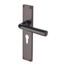 Heritage Brass Octave Euro Profile Door Handle on 200mm Plate Matt Bronze finish - VT5948-MB - Choice Handles
