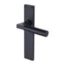 Heritage Brass Bauhaus Lever Latch Door Handle on 200mm Plate Matt Black finish - VT6310-BKMT - Choice Handles