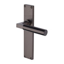 Heritage Brass Bauhaus Lever Latch Door Handle on 200mm Plate Matt Bronze finish - VT6310-MB - Choice Handles