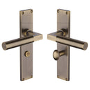 Heritage Brass Bauhaus Bathroom Set Door Handle on 200mm Plate Antique Brass finish - VT6330-AT - Choice Handles