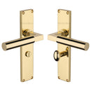 Heritage Brass Bauhaus Bathroom Set Door Handle on 200mm Plate Polished Brass finish - VT6330-PB - Choice Handles