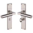Heritage Brass Bauhaus Bathroom Set Door Handle on 200mm Plate Satin Nickel finish - VT6330-SN - Choice Handles