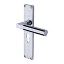 Heritage Brass Bauhaus Euro Profile Door Handle on 200mm Plate Polished Chrome finish - VT6348-PC - Choice Handles