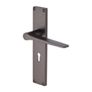 Heritage Brass Gio Lever Lock Door Handle on 200mm Plate Matt Bronze finish - VT8100-MB - Choice Handles