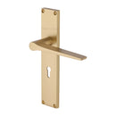 Heritage Brass Gio Lever Lock Door Handle on 200mm Plate Satin Brass finish
 - VT8100-SB - Choice Handles