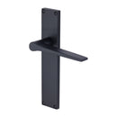Heritage Brass Gio Lever Latch Door Handle on 200mm Plate Matt Black finish - VT8110-BKMT - Choice Handles