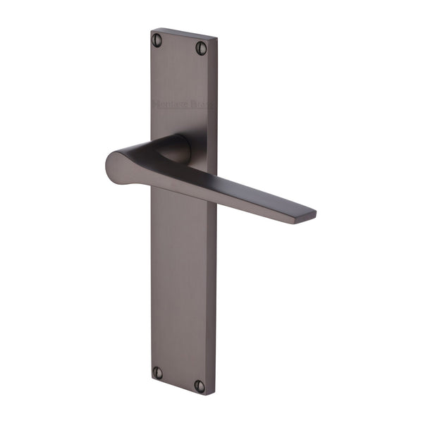 Heritage Brass Gio Lever Latch Door Handle on 200mm Plate Matt Bronze finish - VT8110-MB - Choice Handles