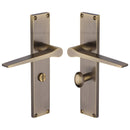 Heritage Brass Gio Bathroom Set Door Handle on 200mm Plate Antique Brass finish - VT8130-AT - Choice Handles