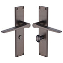 Heritage Brass Gio Bathroom Set Door Handle on 200mm Plate Matt Bronze finish - VT8130-MB - Choice Handles