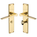 Heritage Brass Gio Bathroom Set Door Handle on 200mm Plate Polished Brass finish - VT8130-PB - Choice Handles