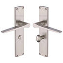 Heritage Brass Gio Bathroom Set Door Handle on 200mm Plate Satin Nickel finish - VT8130-SN - Choice Handles
