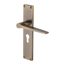 Heritage Brass Gio Euro Profile Door Handle on 200mm Plate Antique Brass finish - VT8148-AT - Choice Handles