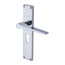 Heritage Brass Gio Euro Profile Door Handle on 200mm Plate Polished Chrome finish - VT8148-PC - Choice Handles