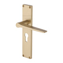 Heritage Brass Gio Euro Profile Door Handle on 200mm Plate Satin Brass finish
 - VT8148-SB - Choice Handles