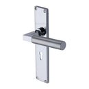 Heritage Brass Bauhaus Knurled Lever Lock Door Handle on 200mm Plate Polished Chrome finish - VT9300-PC - Choice Handles