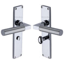 Heritage Brass Bauhaus Knurled Bathroom Set Door Handle on 200mm Plate Polished Chrome finish - VT9330-PC - Choice Handles