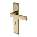 Heritage Brass Delta Hammered Lever Lock Door Handle on 200mm Plate Polished Brass finish - VTH3300-PB - Choice Handles