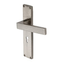 Heritage Brass Delta Hammered Lever Lock Door Handle on 200mm Plate Satin Nickel finish - VTH3300-SN - Choice Handles