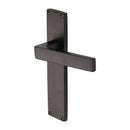 Heritage Brass Delta Hammered Lever Latch Door Handle on 200mm Plate Matt Bronze finish - VTH3310-MB - Choice Handles
