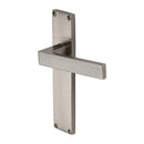 Heritage Brass Delta Hammered Lever Latch Door Handle on 200mm Plate Satin Nickel finish - VTH3310-SN - Choice Handles