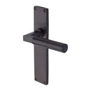 Heritage Brass Bauhaus Hammered Lever Latch Door Handle on 200mm Plate Matt Bronze finish - VTH4310-MB - Choice Handles